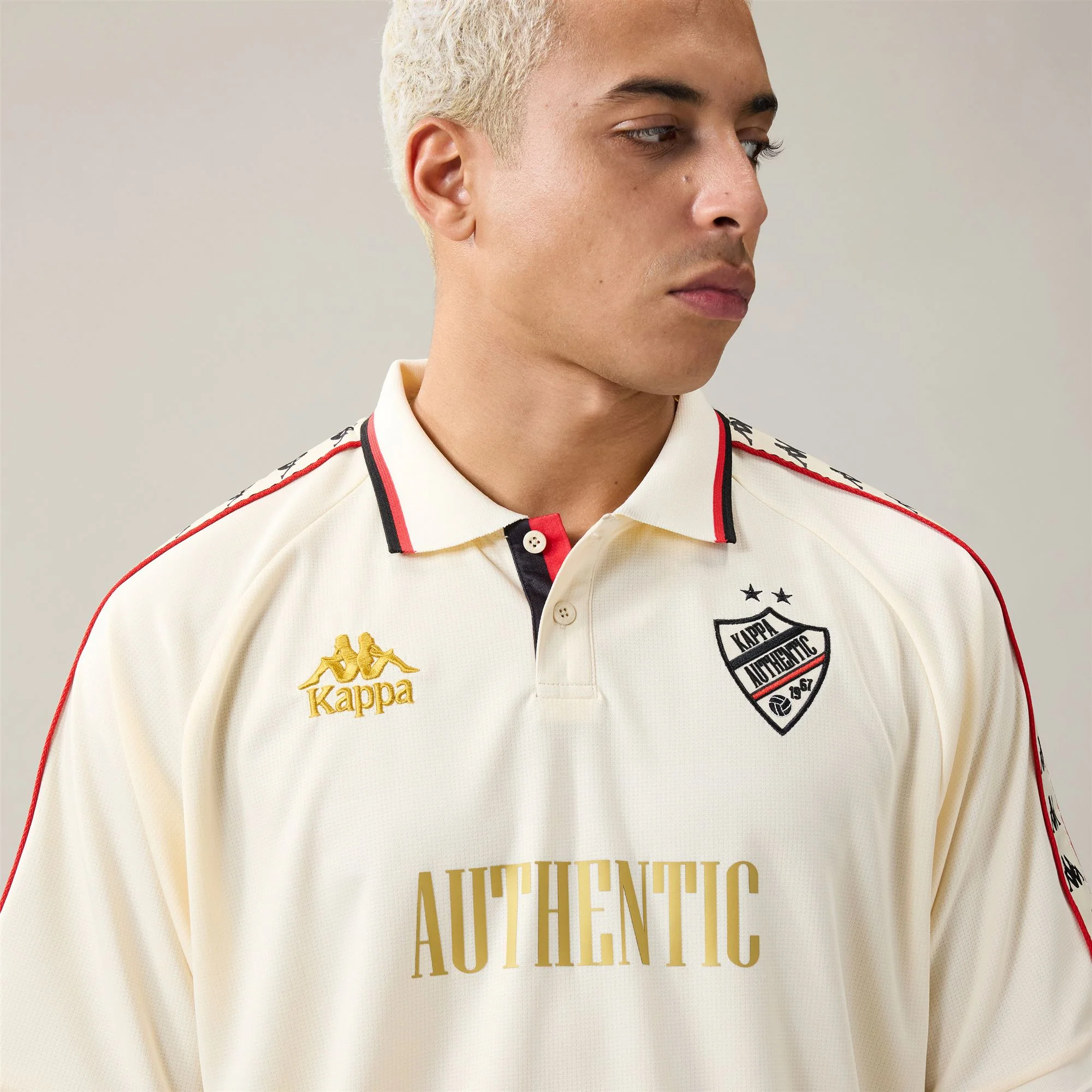 222 BANDA  STAFEN - Active Jerseys - Polo Shirt - Man - Beige Butter-Red Md Coral-Black - Image 6