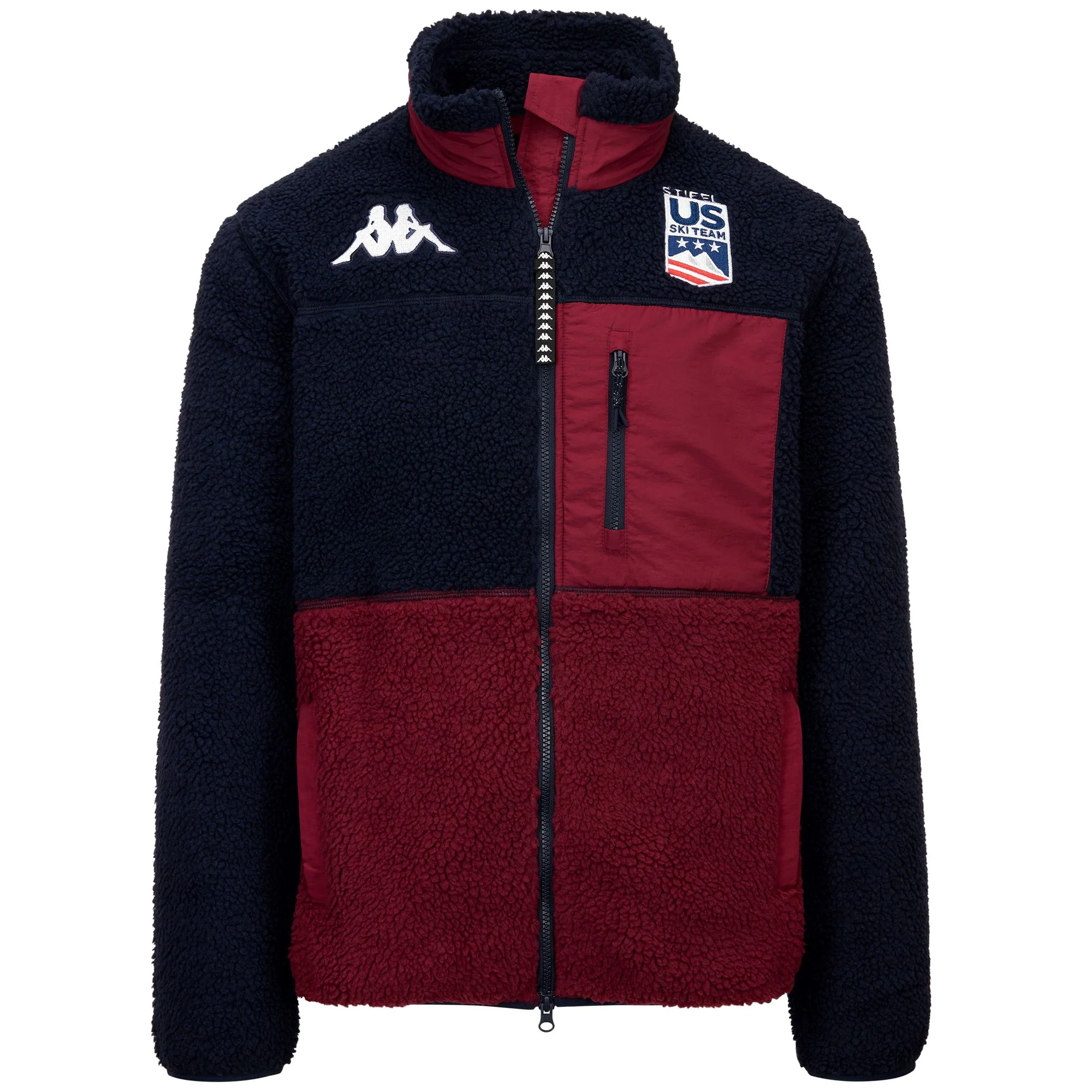 326 US - Fleece - Jacket - Unisex - Blue Baritone-Red Pomegranate - Image 2
